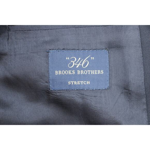 Brooks Brothers Blazer Mens 44L Navy Blue 346 Wool Blend Stretch 2 Buttons - Picture 7 of 12